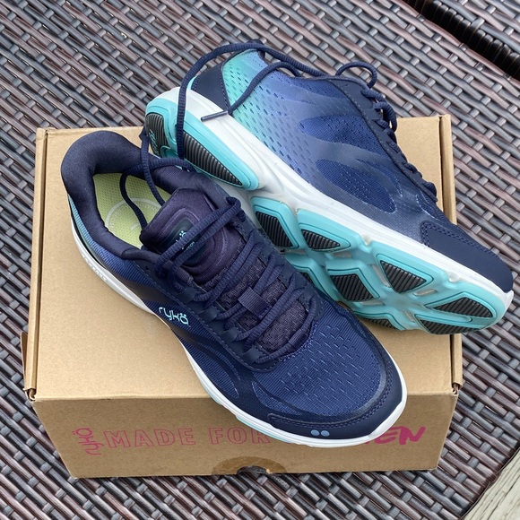 NEW Ryka Women's Athletic Shoes in Navy and Aqua - Picture 2 of 4